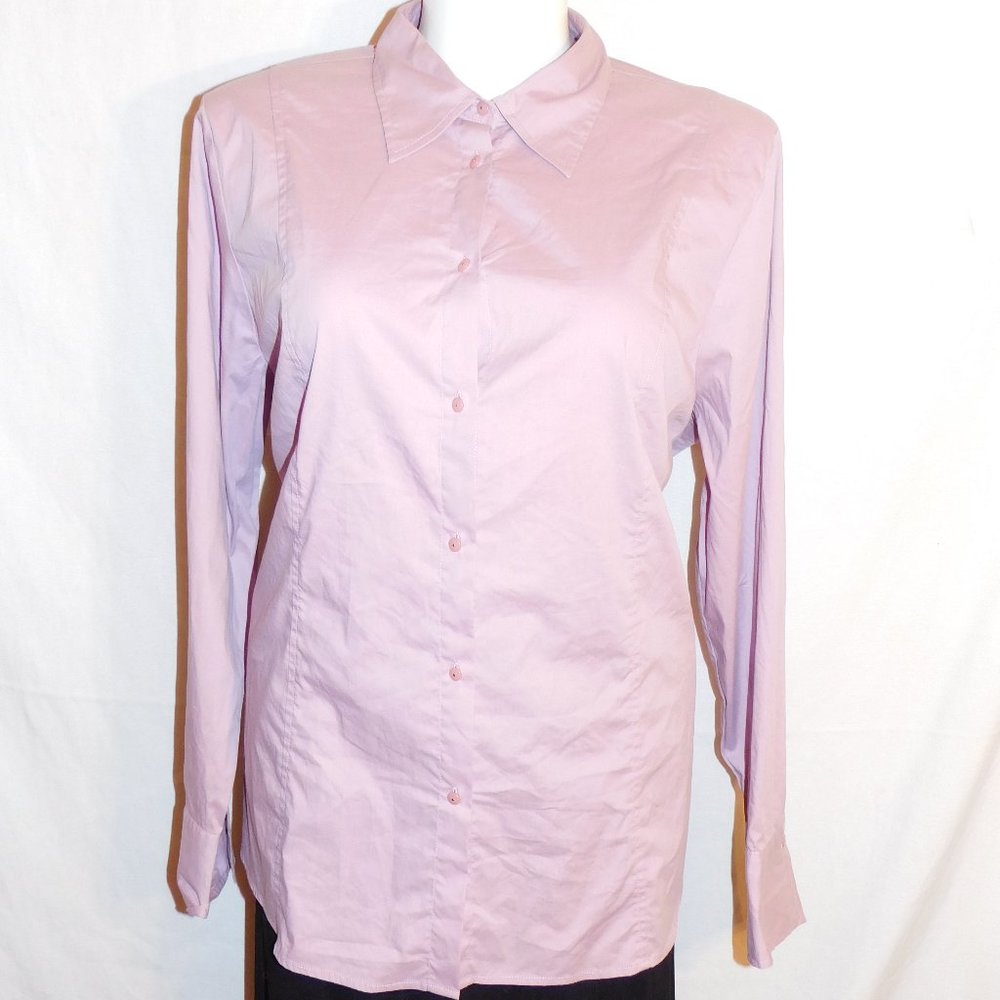 22/24 Avenue Purple Button Down Stretch Top NWT